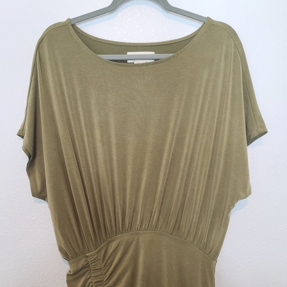 Anthropologie Ruched Modal Maxi Dress Green Cinched Waist Size Small - Picture 5 of 13
